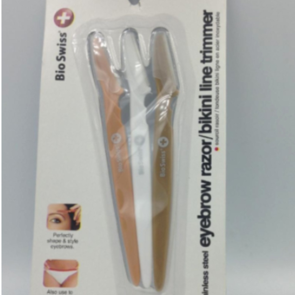 Lot of 3 Packages Bio Swiss Eyebrow Razor/Bikini L